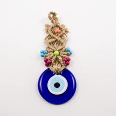Glass Eye Blue Knitted Flax 20x7cm