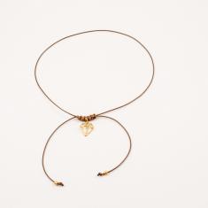 Necklace Brown Gold Plated Diamond