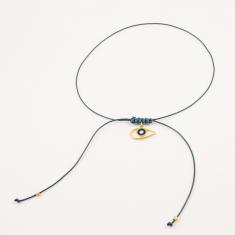 Necklace Teal Gold Plated Eye