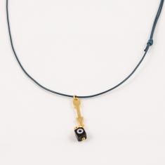 Necklace Teal Gold Plated Arrow Eye