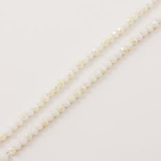 Πολυγωνικές Χάντρες Λευκό-Κίτρινο (4mm)