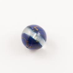 Glass Bead Blue with Stripe 14mm