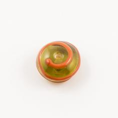 Flat Satellite Bead Orange 15x8mm