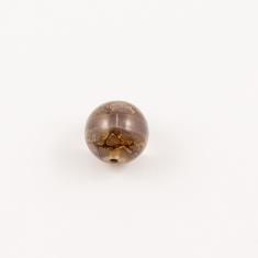 Glass Bead Brown with Stripe 12mm