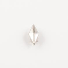 Καρφωτός Ρόμβος Ασημί (1.4x0.7cm)