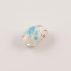 Murano Oval Bead Transparent 1.5x1.1cm