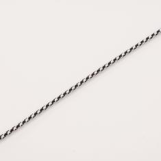 Κορδόνι Μαύρο-Λευκό (2mm)