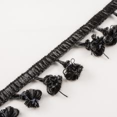 Braid with Tassels Grey-Black (5cm)