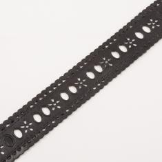 Braid Fake Leather Black Perforated(2.5)