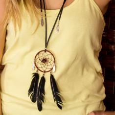 Dreamcatcher Necklace with Feathers