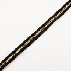 Braid Velvet Black with Strasss (2cm)