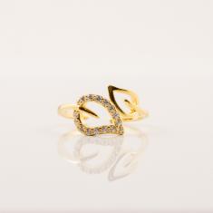 Gold Plated Ring Leaf Zirgon
