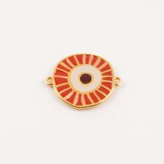 Gilt Eye Orange Enamel 2.8x2.2cm