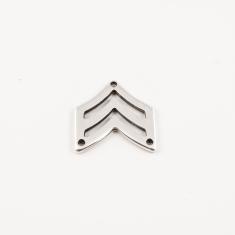 Metal Army Chevron Silver (2.1x2cm)