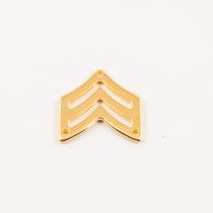 Gold Plated Metal Army Chevron 2.1x2cm