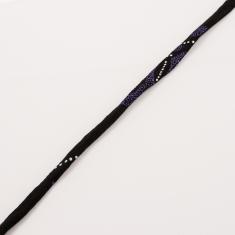 Cotton Cord Black-Lilac 6mm